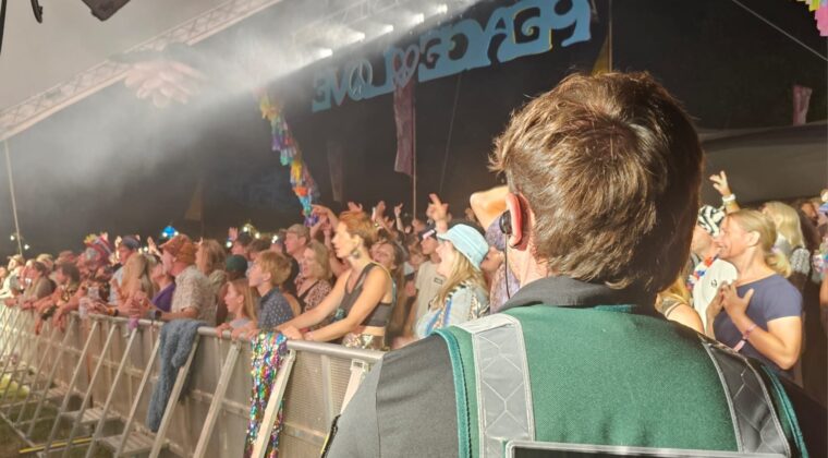 Tier 1 medical team at the front of a festival crowd