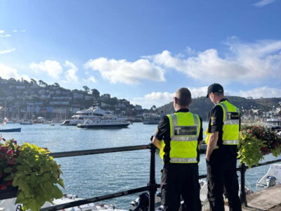Tier 1 Solutions security officers on patrol at Dartmouth harbour